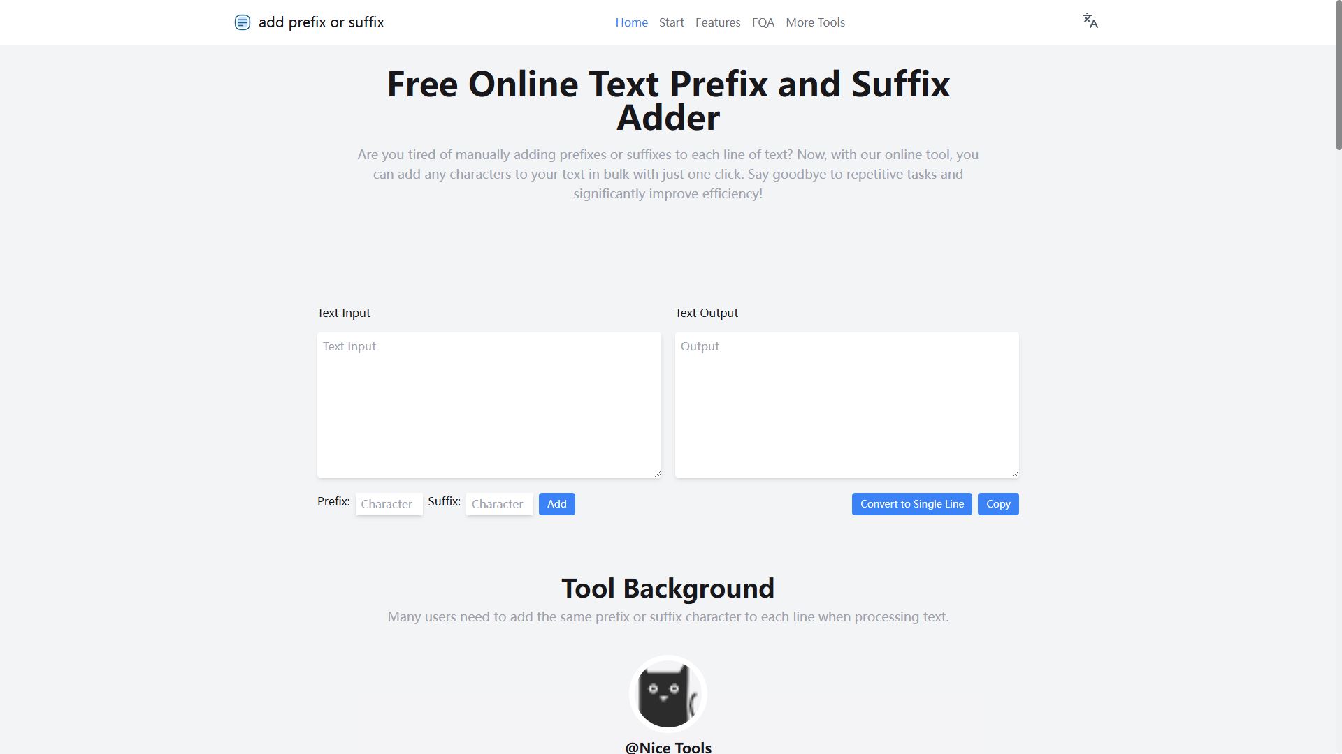 Batch Text Prefix/Suffix Appender - Add Characters Online in One Click | Boost Text Editing Productivity